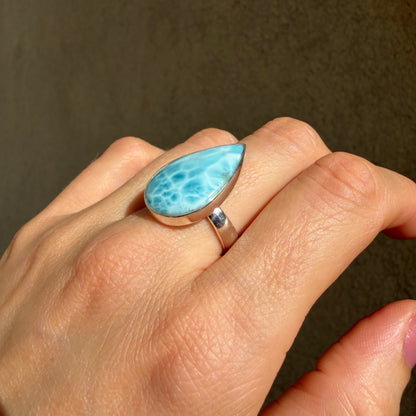 Anello Larimar Argento 925 - a Goccia