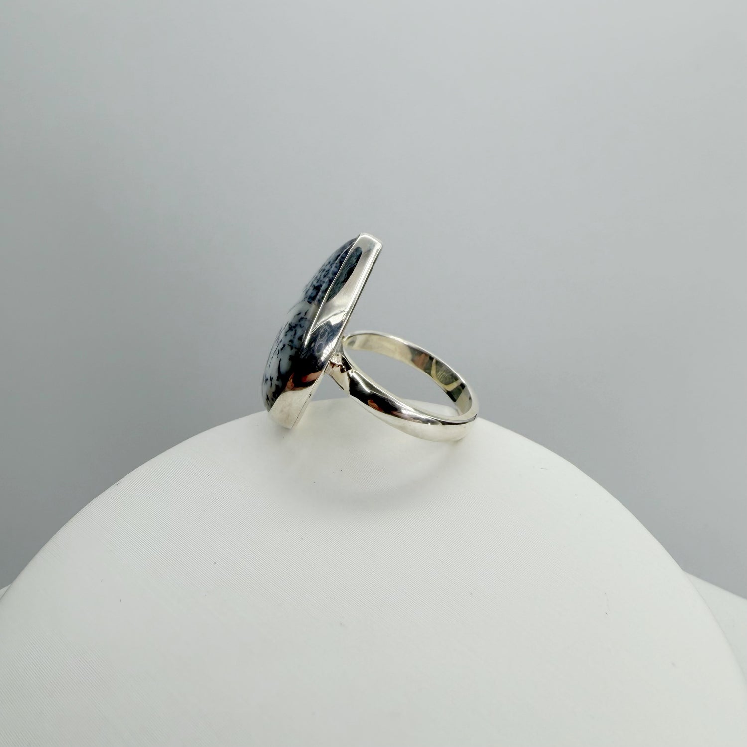 Anello Agata dendritica Argento 925 - a goccia