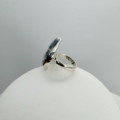 Anello Agata dendritica Argento 925 - a goccia