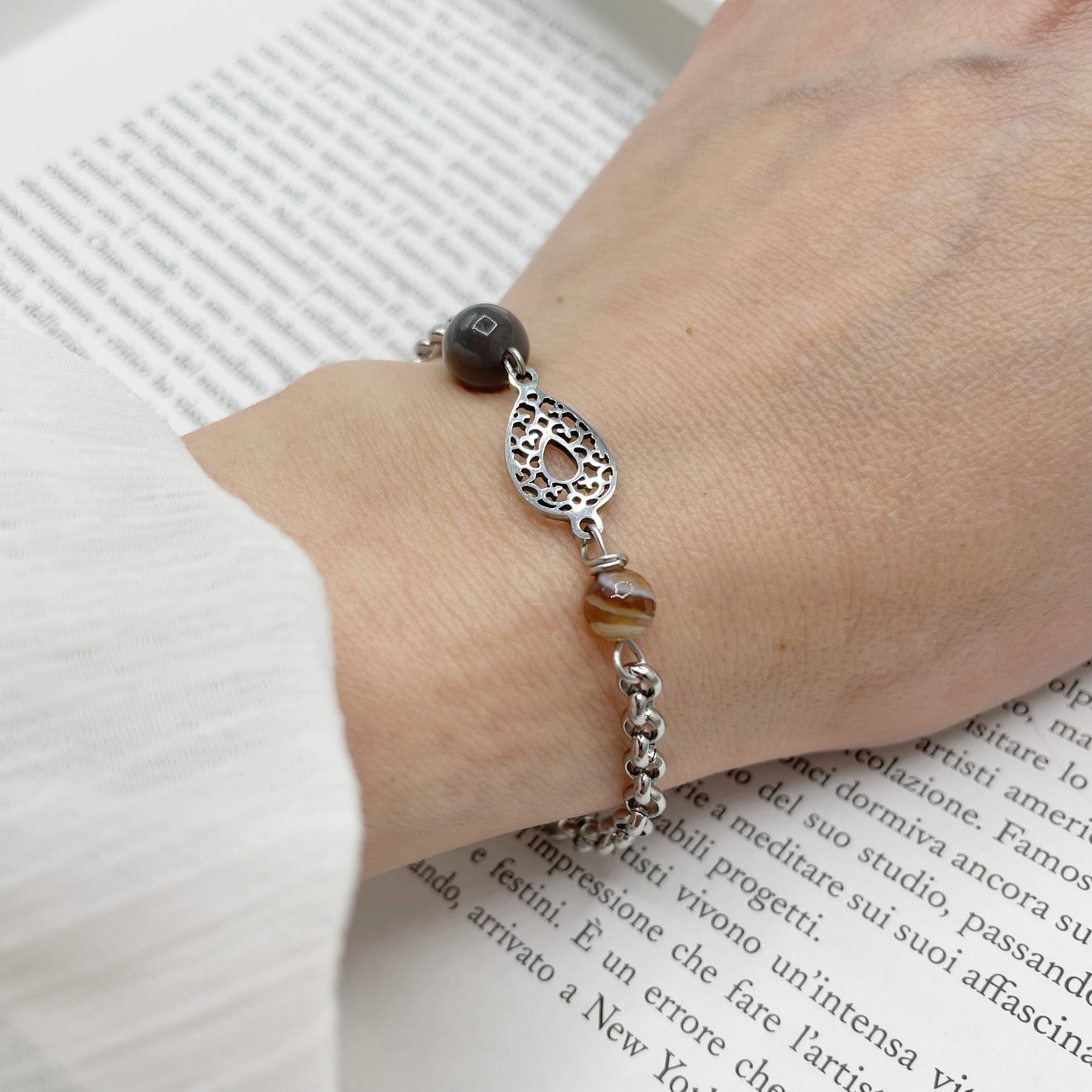 Bracciale Occhio di Shiva - Agata Botswana - LIMITED EDITION