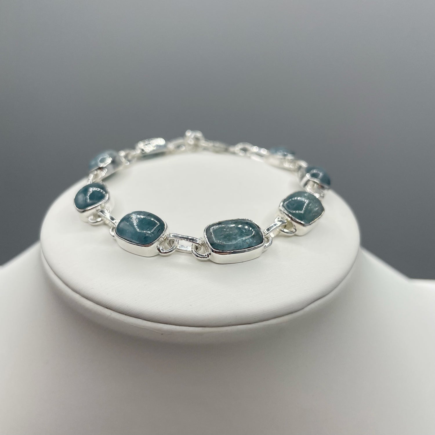 Bracciale Cianite Acquamarina e Argento 925