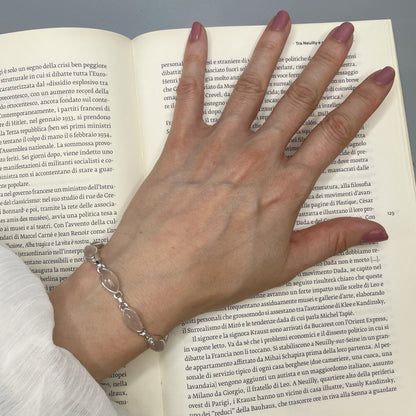 Bracciale Quarzo Rosa e Argento 925