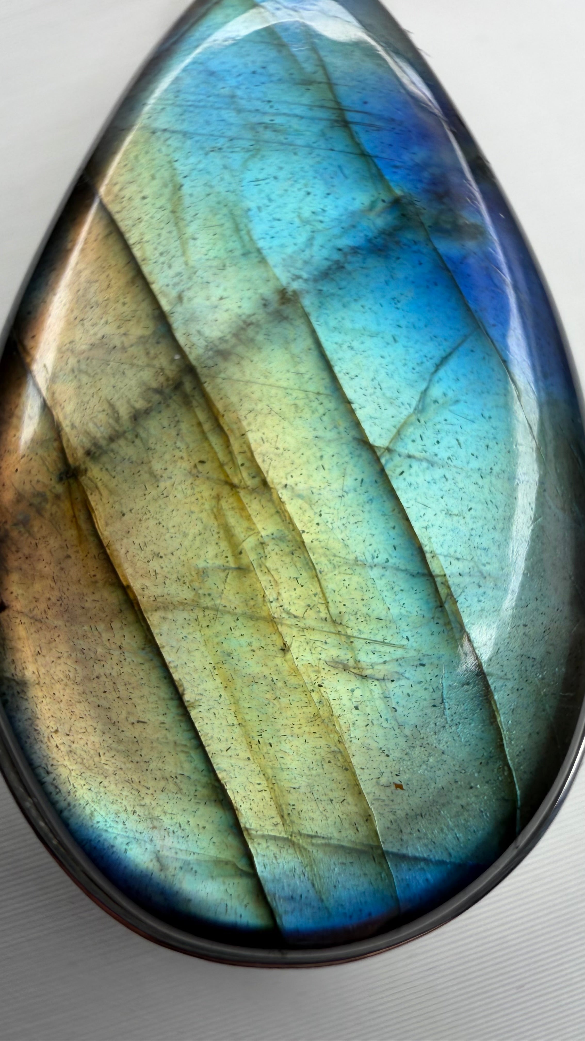 Ciondolo Labradorite Multifuoco - Argento 925 a Goccia