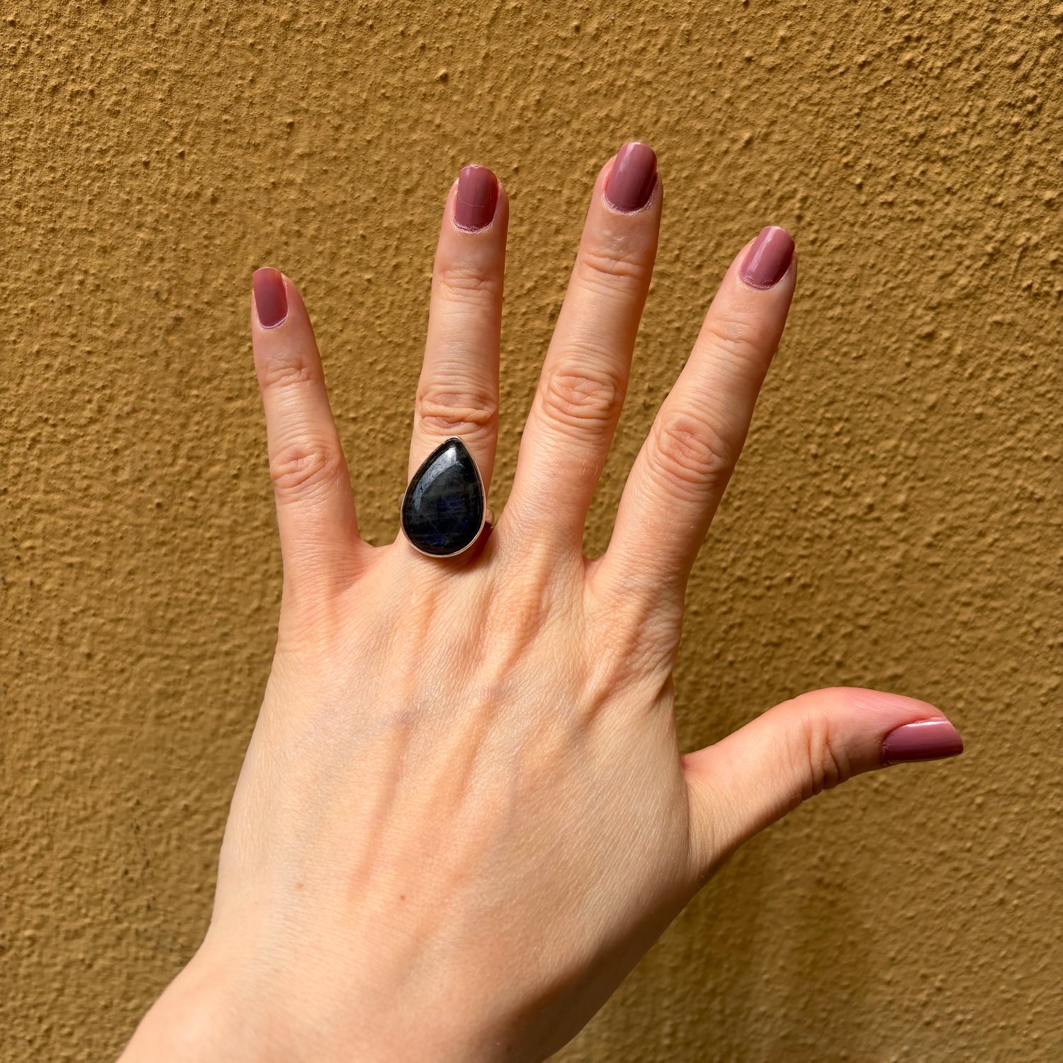 Anello Labradorite a Goccia - Argento 925