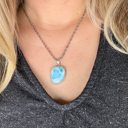 Ciondolo Larimar Argento 925 - Irregolare