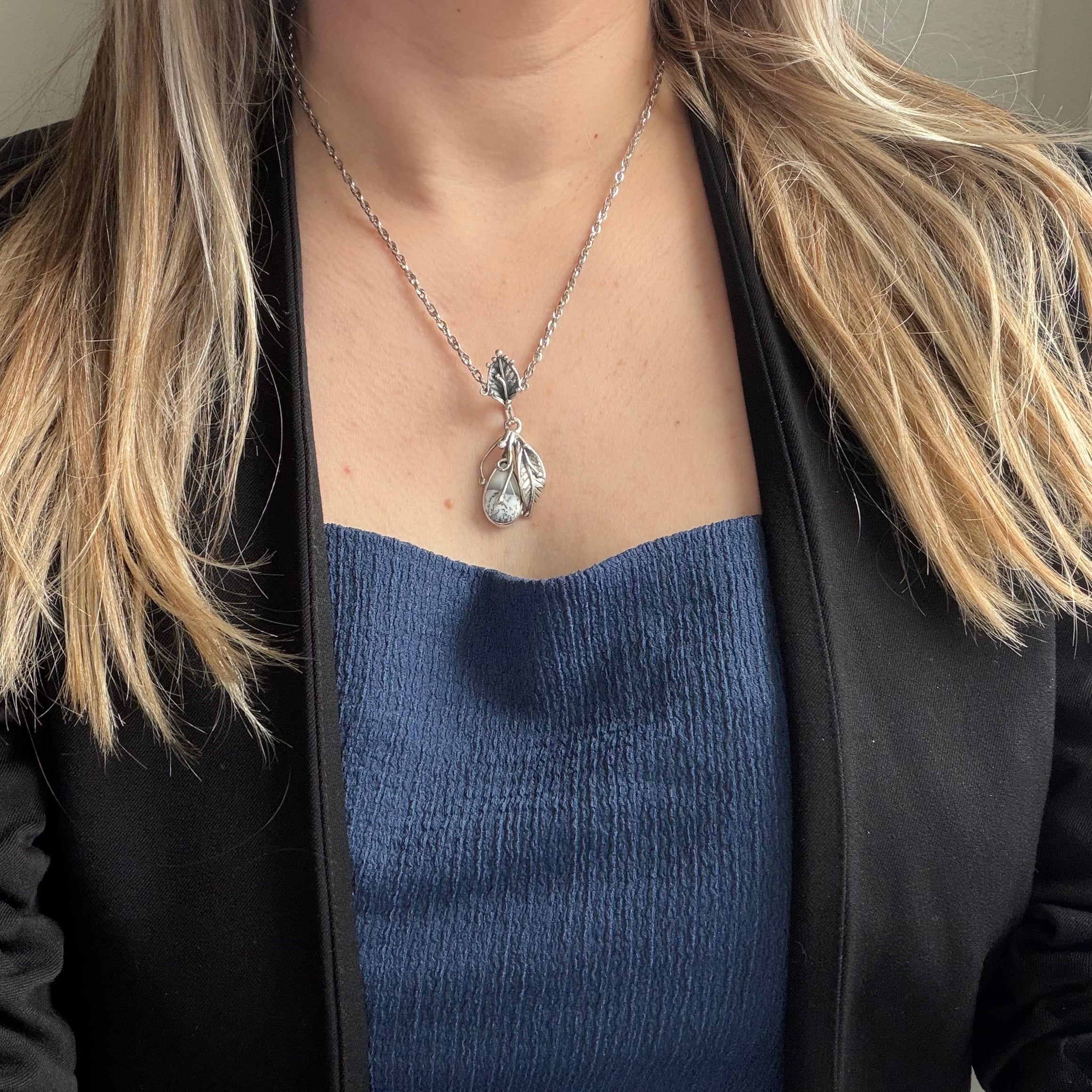 Ciondolo Opale Dendritico e Argento 925