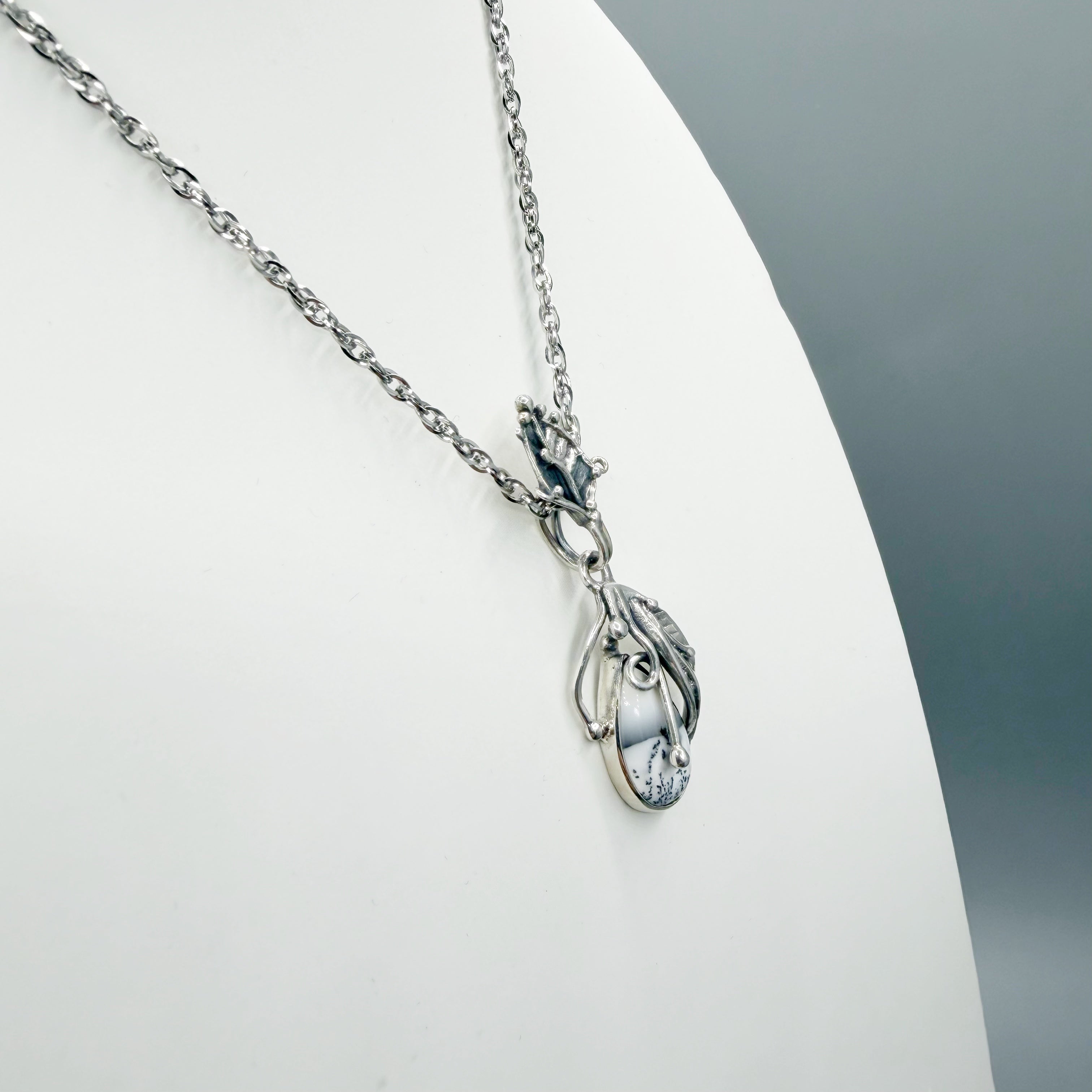 Ciondolo Opale Dendritico e Argento 925