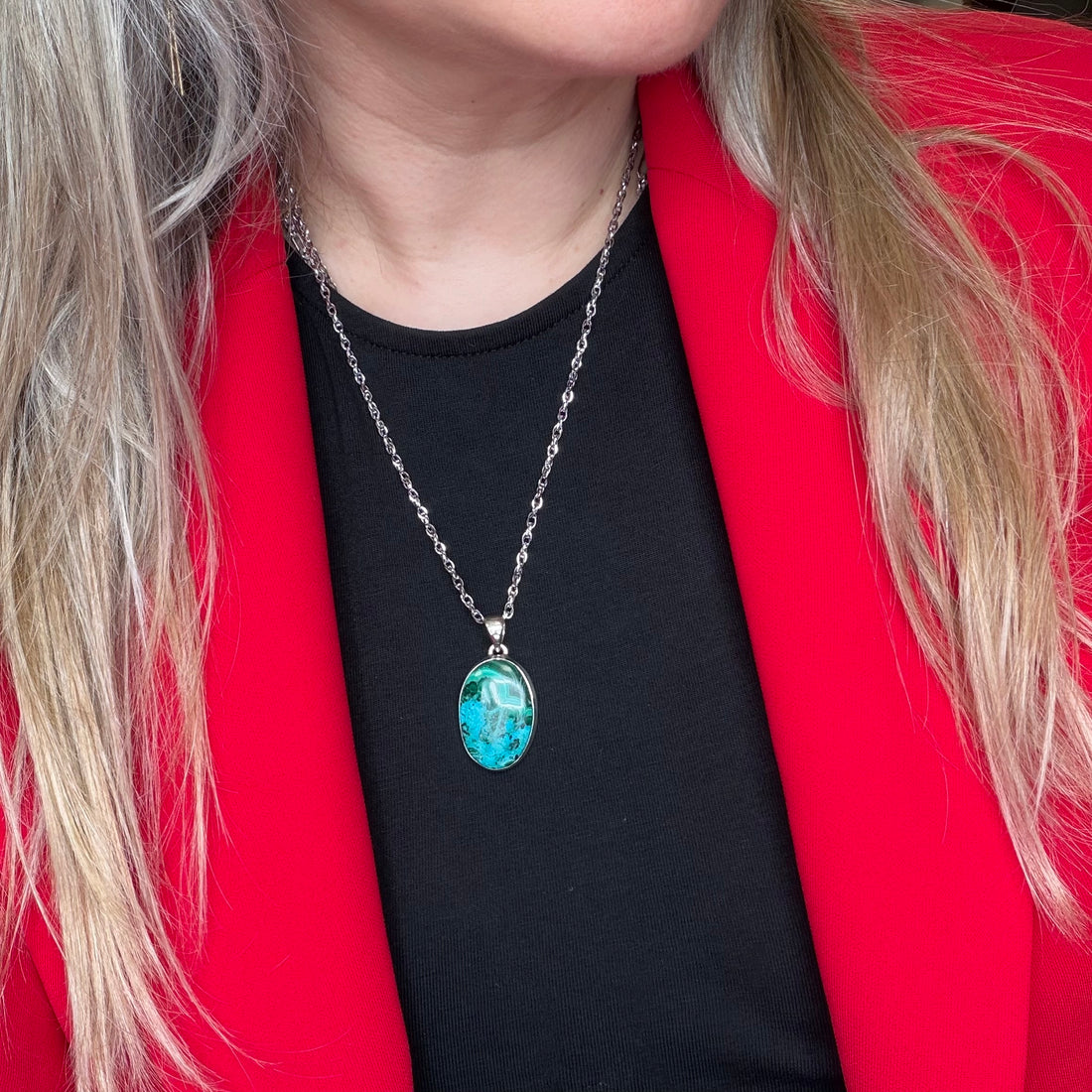 Ciondolo Malachite e Crisocolla | Argento 925