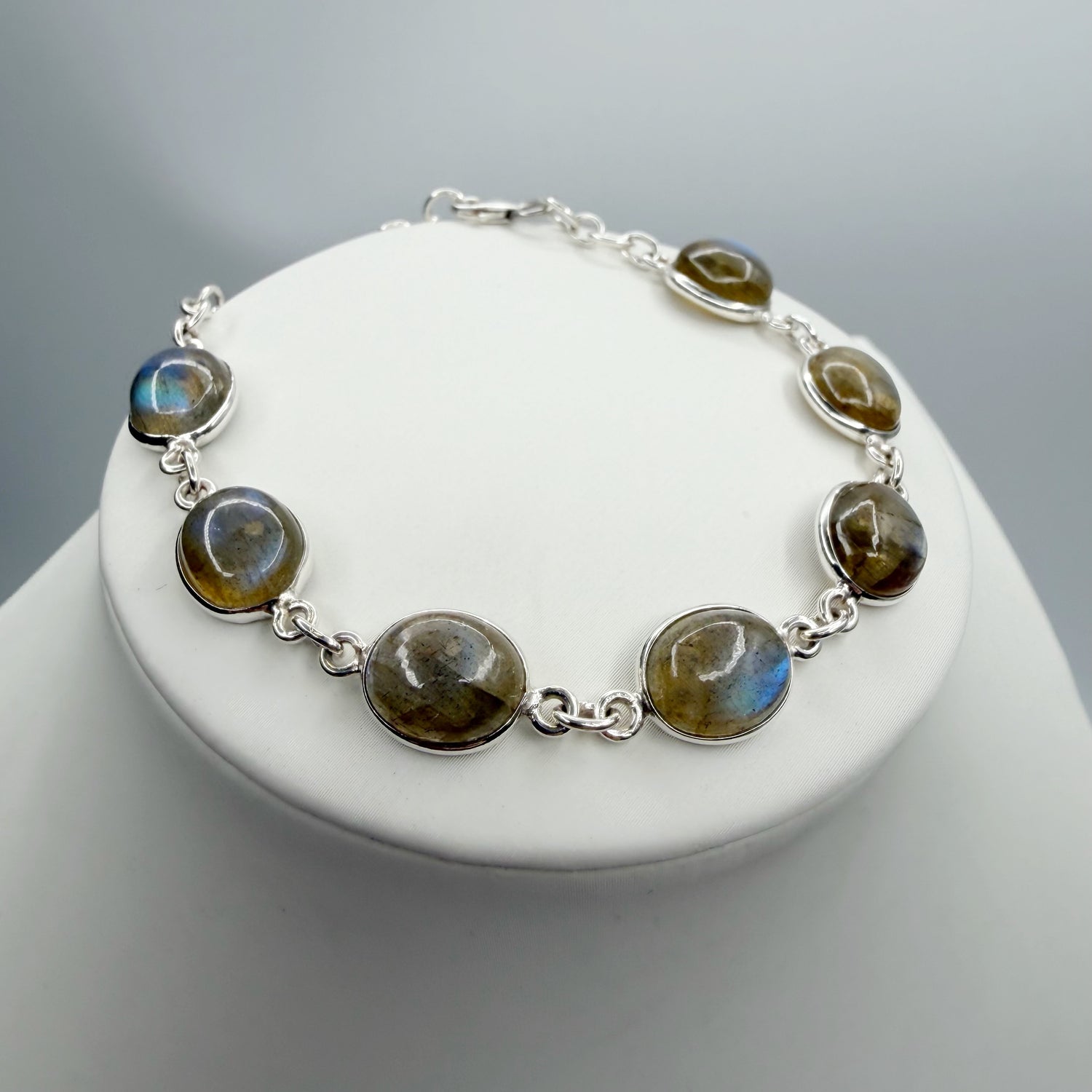 Bracciale Labradorite e Argento 925 - Ovale