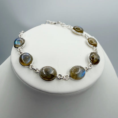 Bracciale Labradorite e Argento 925 - Ovale