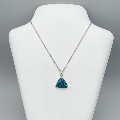Ciondolo Crisocolla Triangolo - Argento 925