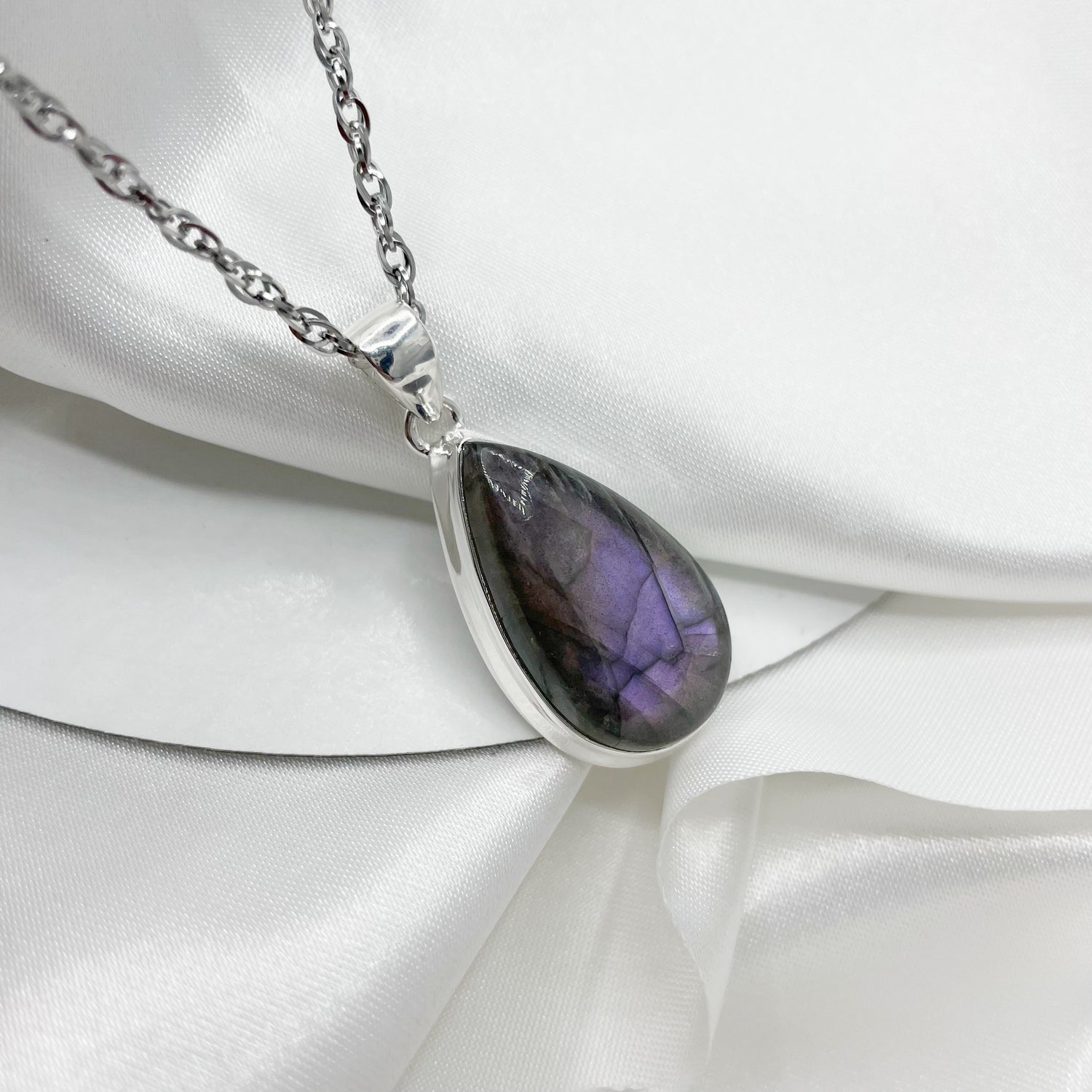 Ciondolo Labradorite Viola - Argento 925