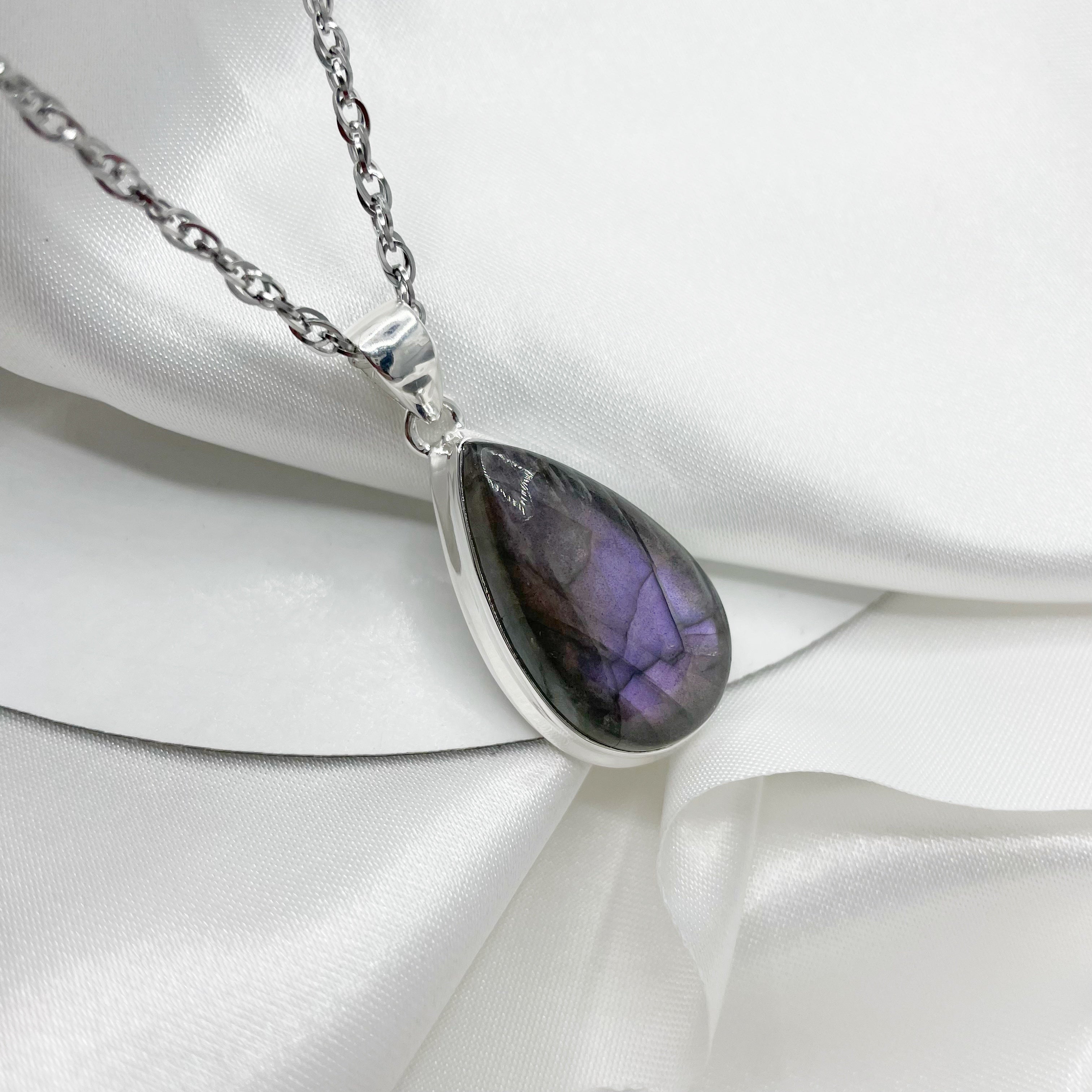 Ciondolo Labradorite Viola - Argento 925