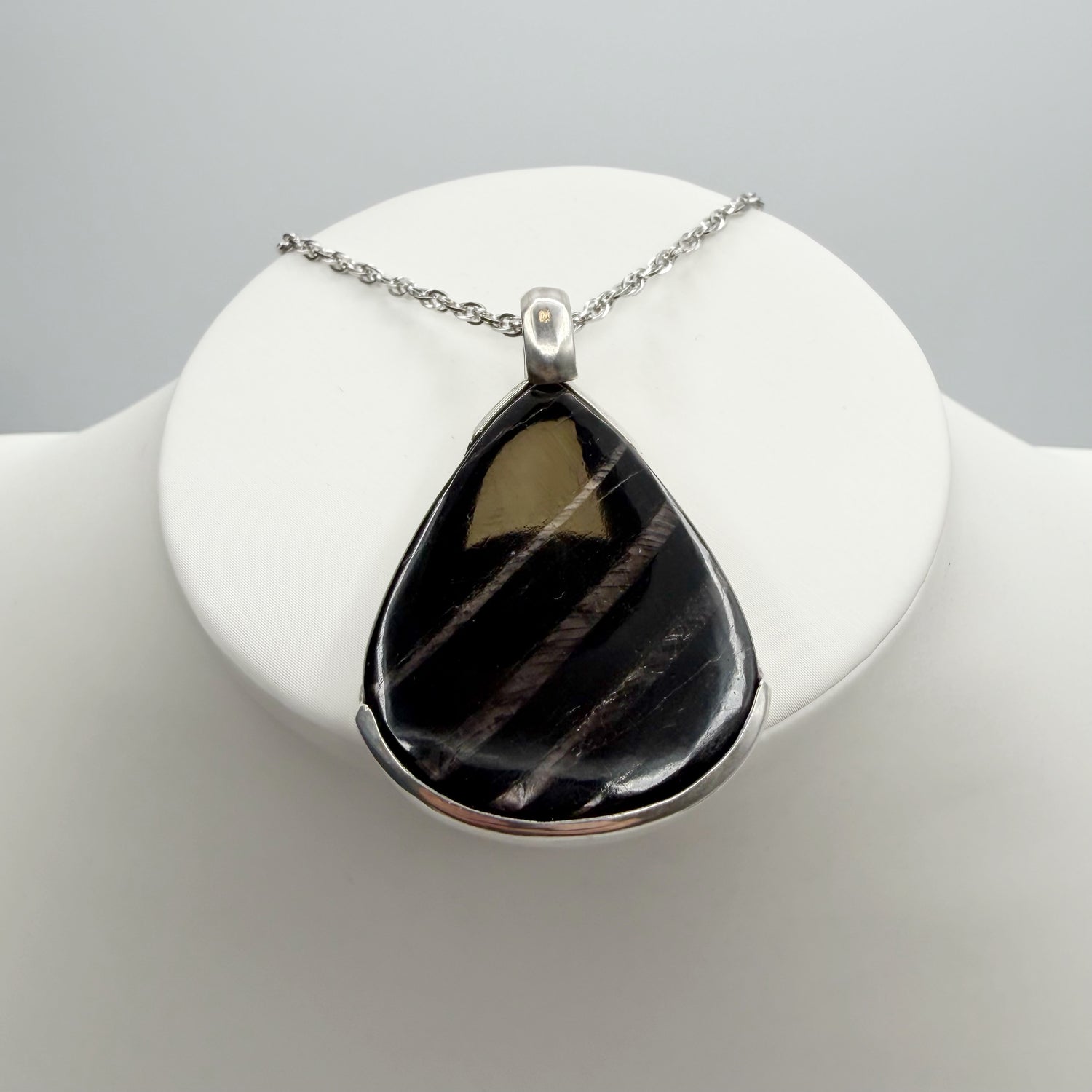 Ciondolo Iperstene Argento 925 - a Goccia grande