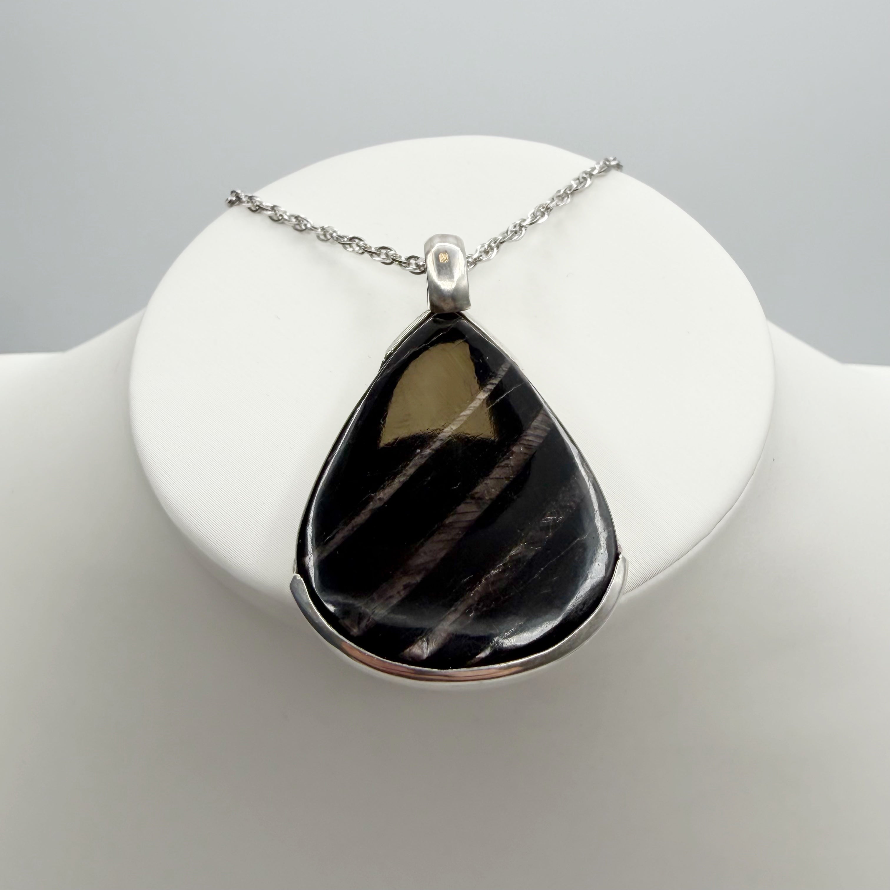 Ciondolo Iperstene Argento 925 - a Goccia grande