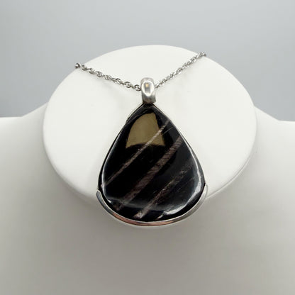 Ciondolo Iperstene Argento 925 - a Goccia grande