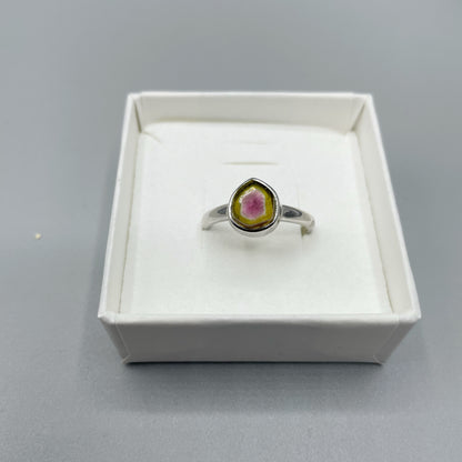 Anello Tormalina Watermelon - Argento 925