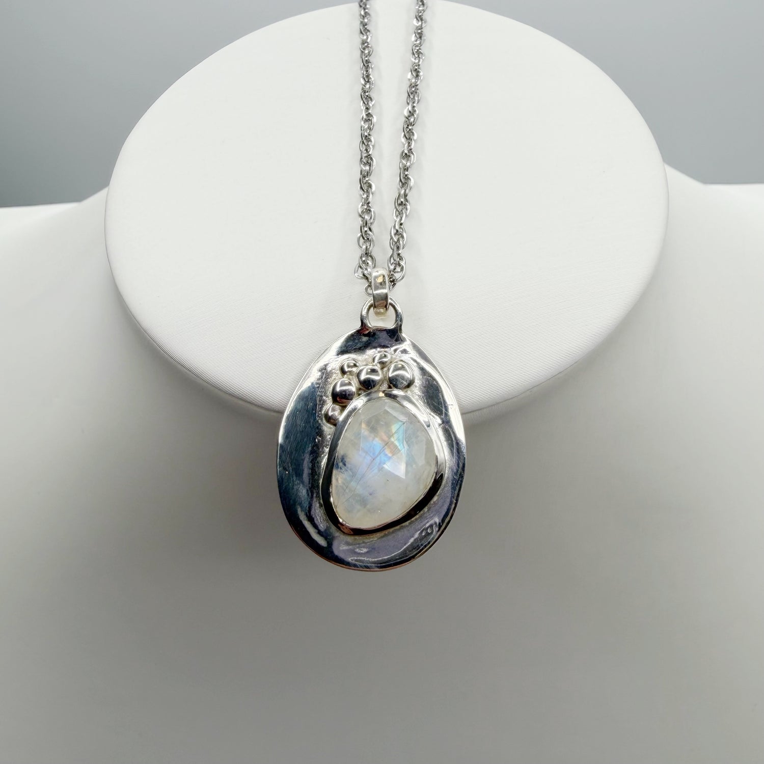 Ciondolo Diadema Labradorite Bianca - Argento 925