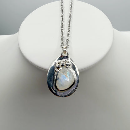 Ciondolo Diadema Labradorite Bianca - Argento 925