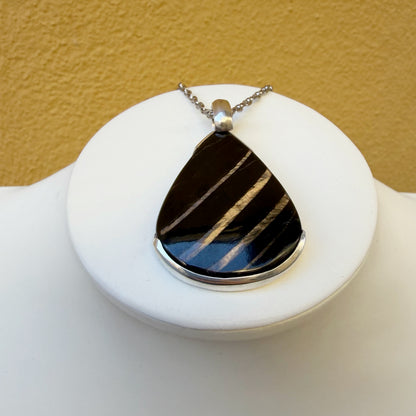 Ciondolo Iperstene Argento 925 - a Goccia grande