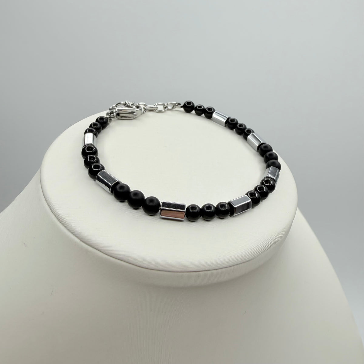 Bracciale Protection Unisex Silver - Tormalina, Onice, Shungite e Ematite