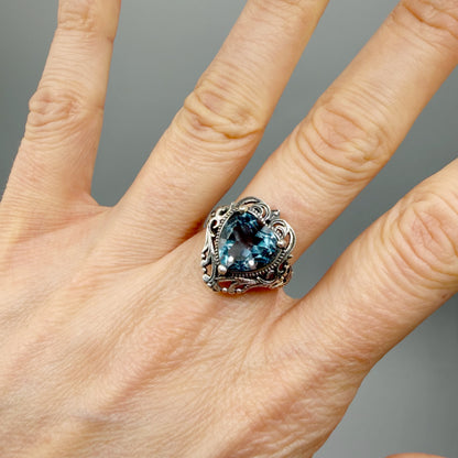 Anello Fluorite Cuore Regale - Argento 925