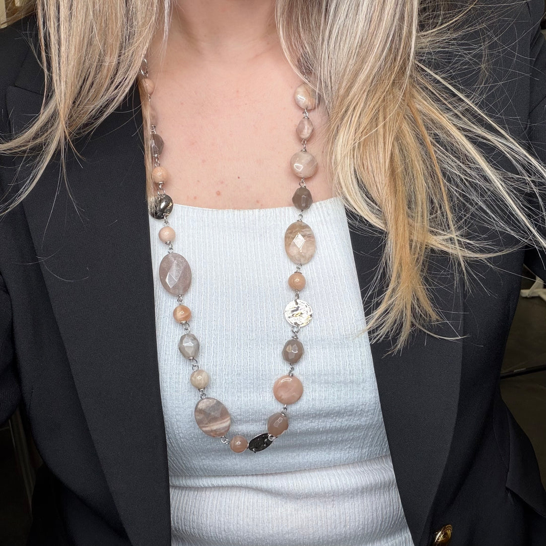 Collana Pietra di Luna Pesca