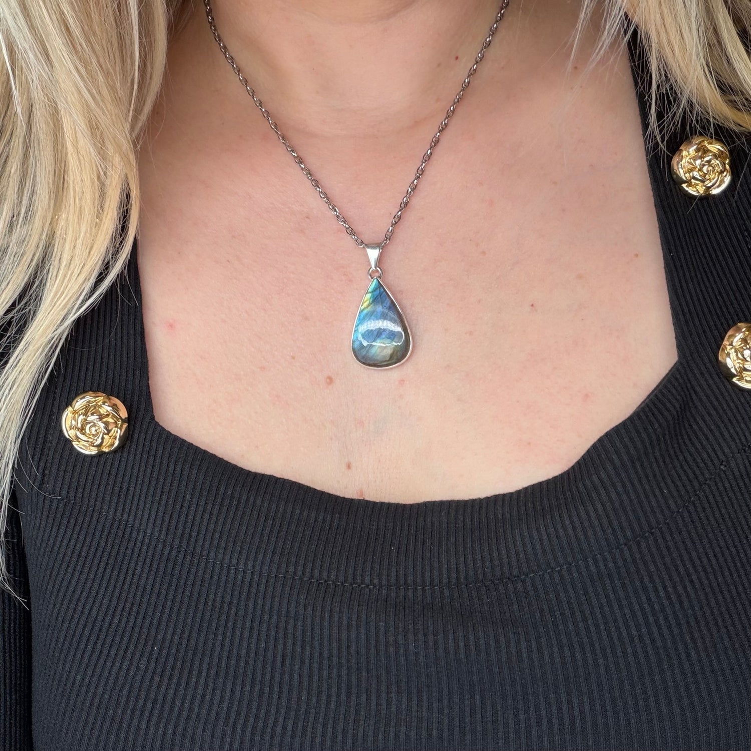 Ciondolo Labradorite Argento 925 - A Goccia