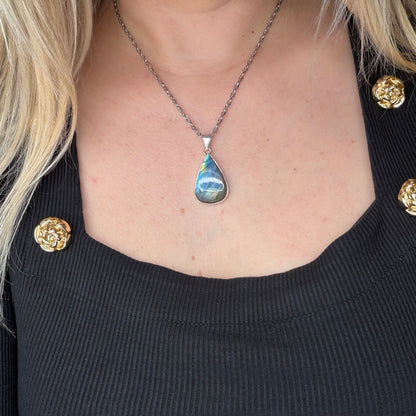 Ciondolo Labradorite Argento 925 - A Goccia