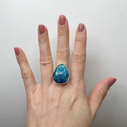 Anello Shattuckite e Argento 925 - a Goccia