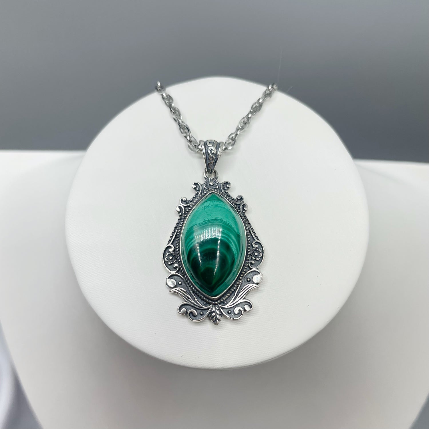Ciondolo Malachite Vintage - Argento 925