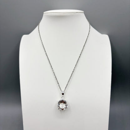 Ciondolo Cristallo di Rocca e Argento 925 - Tondo