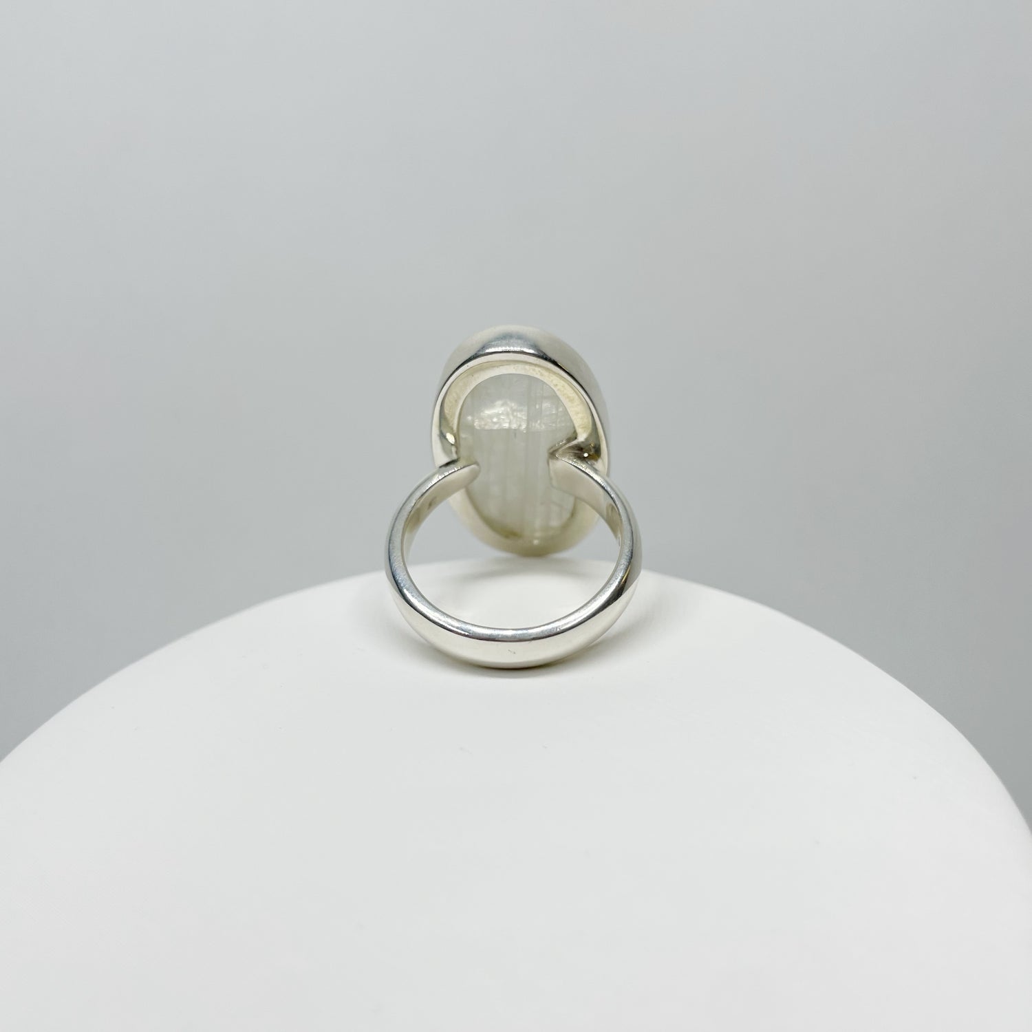 Anello Labradorite Bianca Ovale - Argento 925
