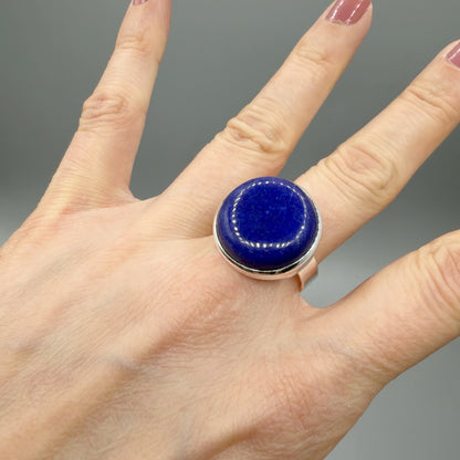 Anello Lapislazzuli Tondo - Argento 925