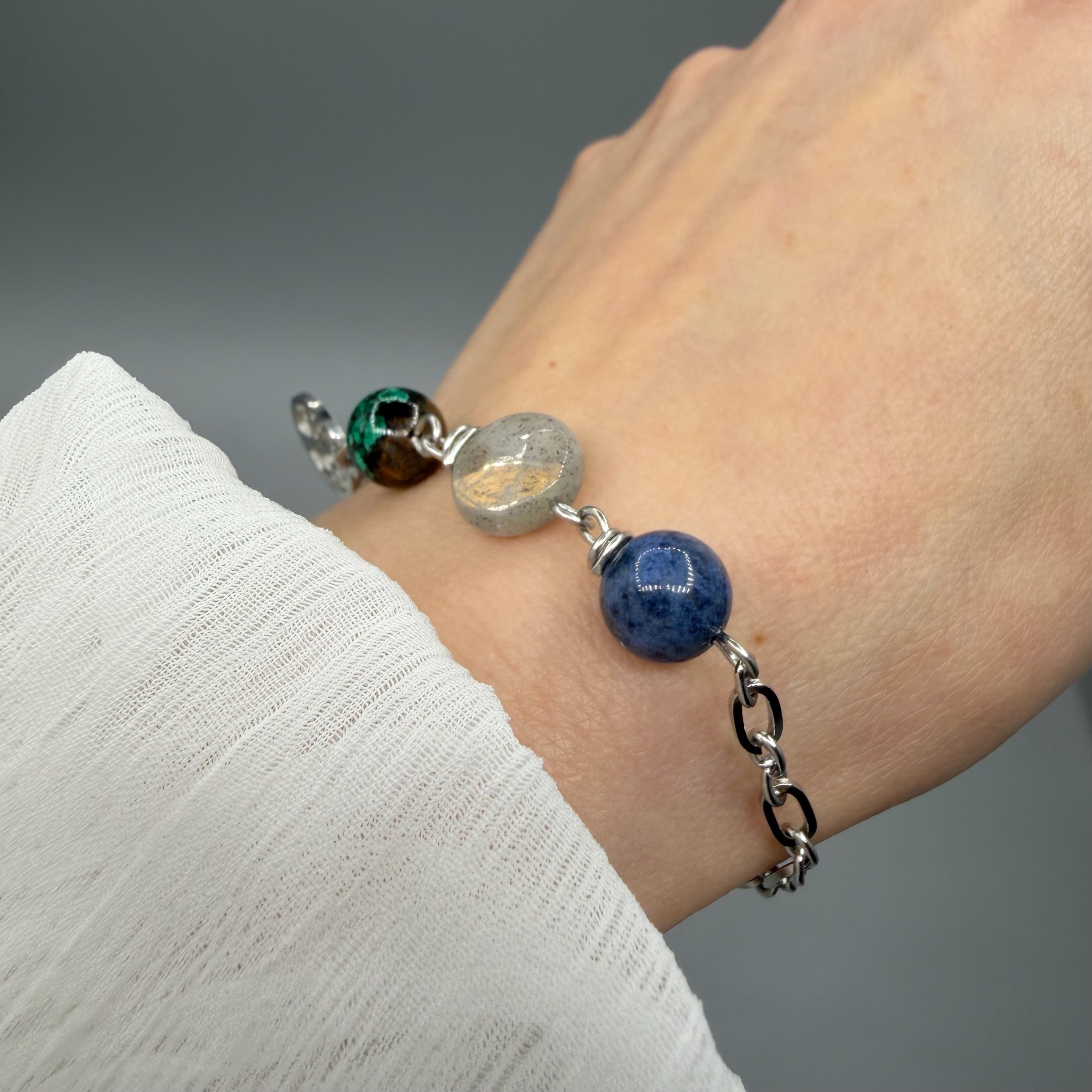 Bracciale Destino - Crisocolla, Dumortierite, Labradorite - LIMITED EDITION