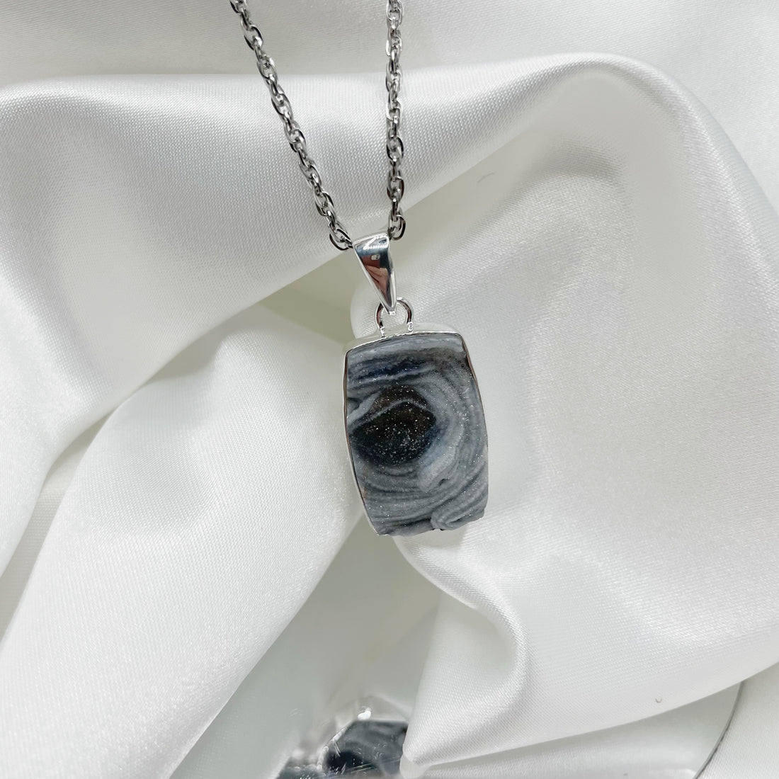 Ciondolo Desert Druzy Rettangolare - Argento 925