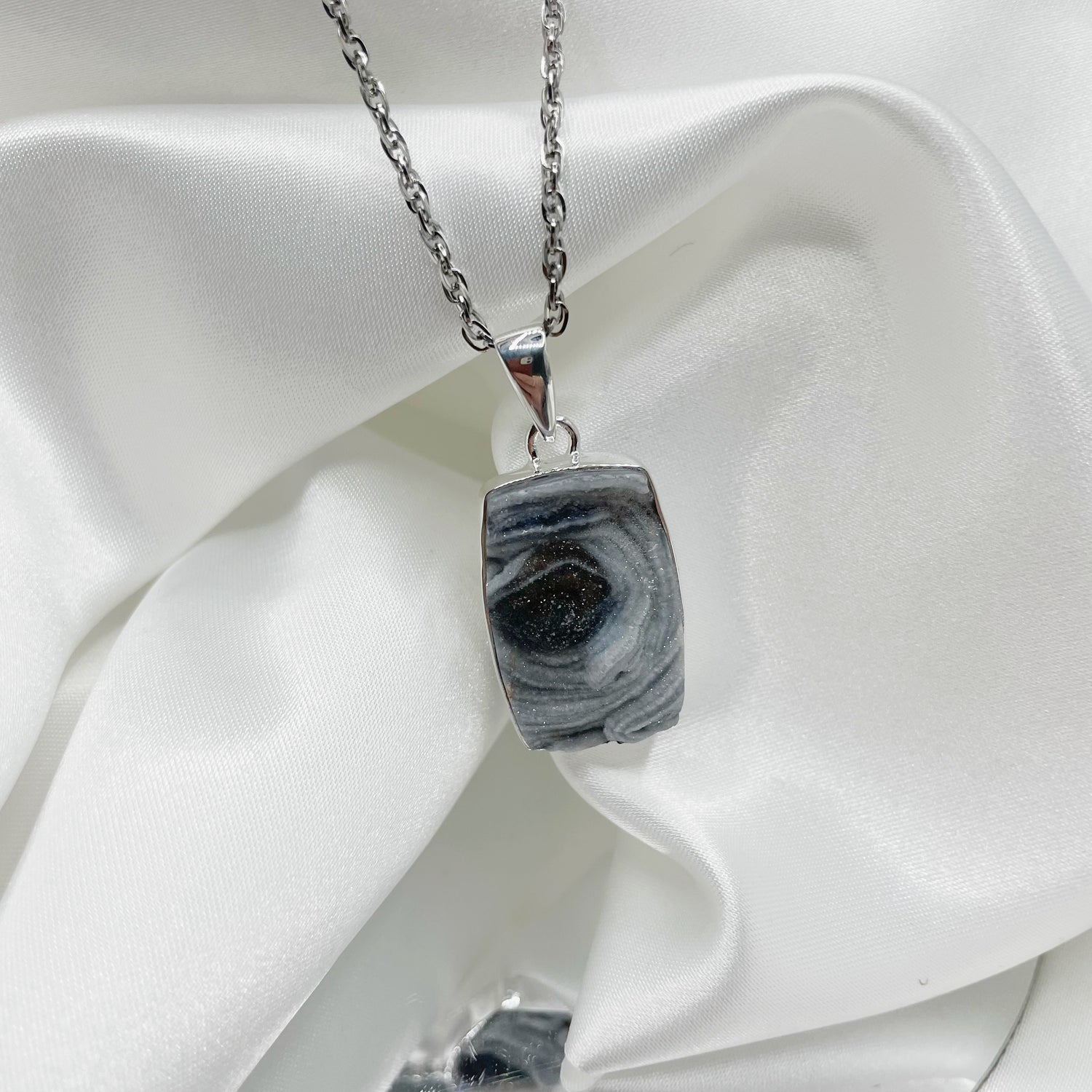 Ciondolo Desert Druzy Rettangolare - Argento 925