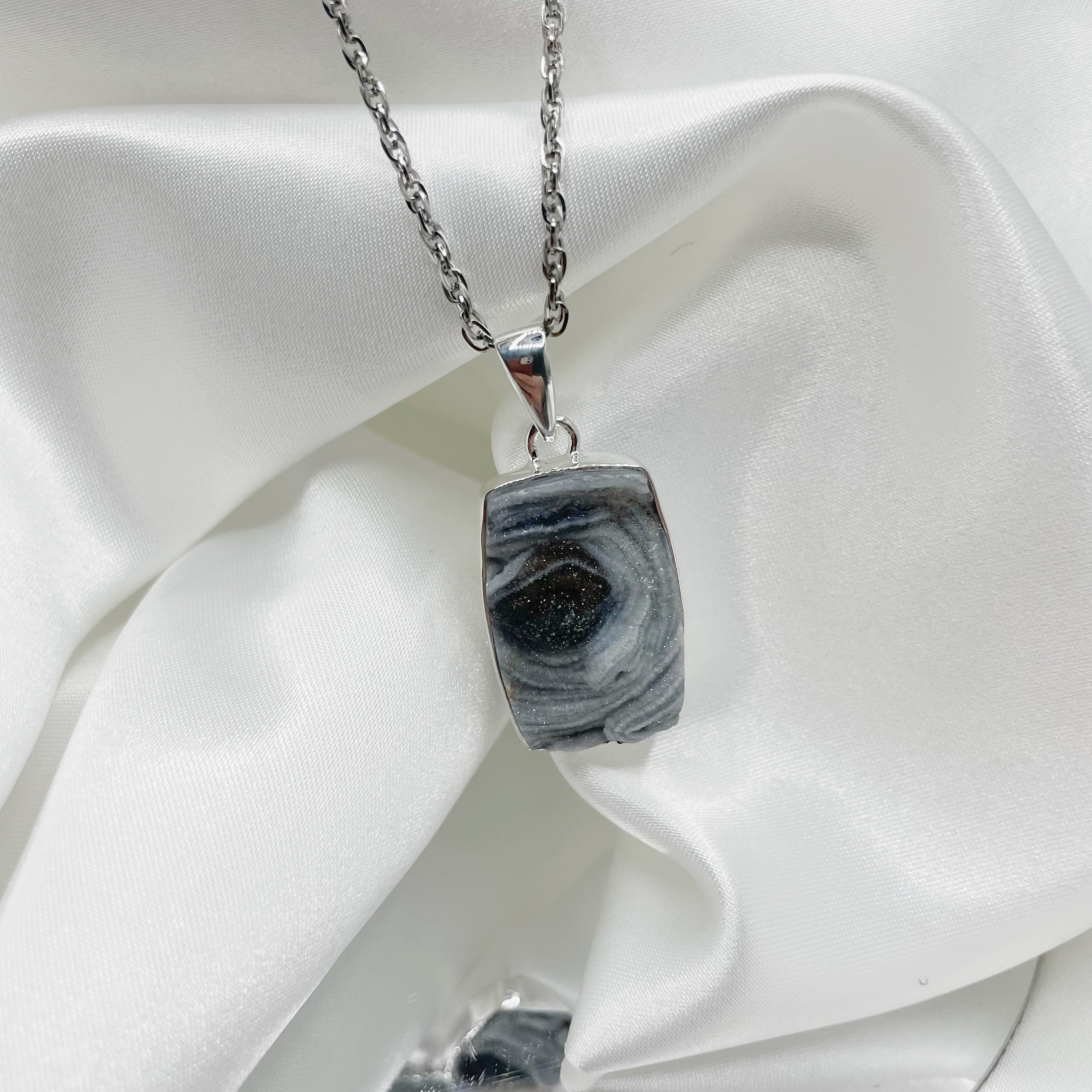 Ciondolo Desert Druzy Rettangolare - Argento 925