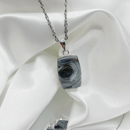 Ciondolo Desert Druzy Rettangolare - Argento 925