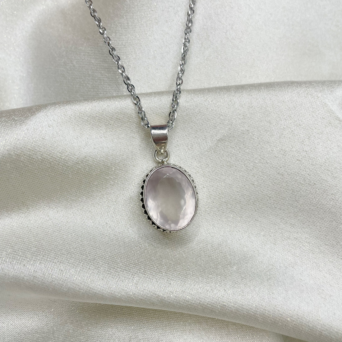 Ciondolo Quarzo Rosa - Argento 925