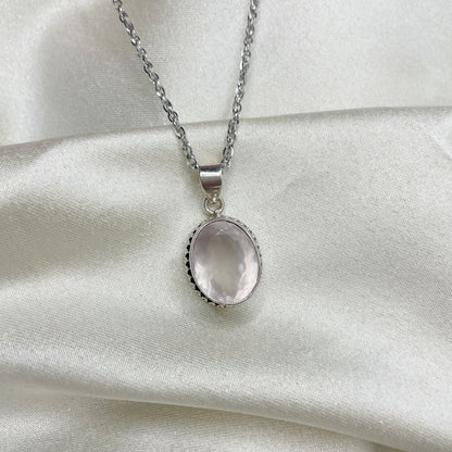Ciondolo Quarzo Rosa - Argento 925