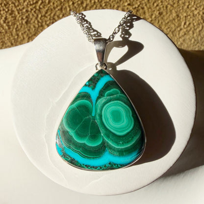 Ciondolo Malachite e Crisocolla Argento 925 - A Goccia