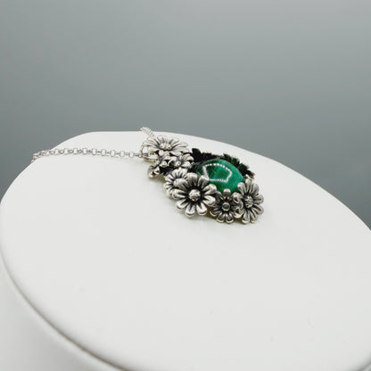 Ciondolo Malachite Fiore - Argento 925