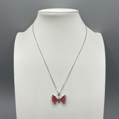 Ciondolo Farfalla Tormalina Rosa e Argento 925