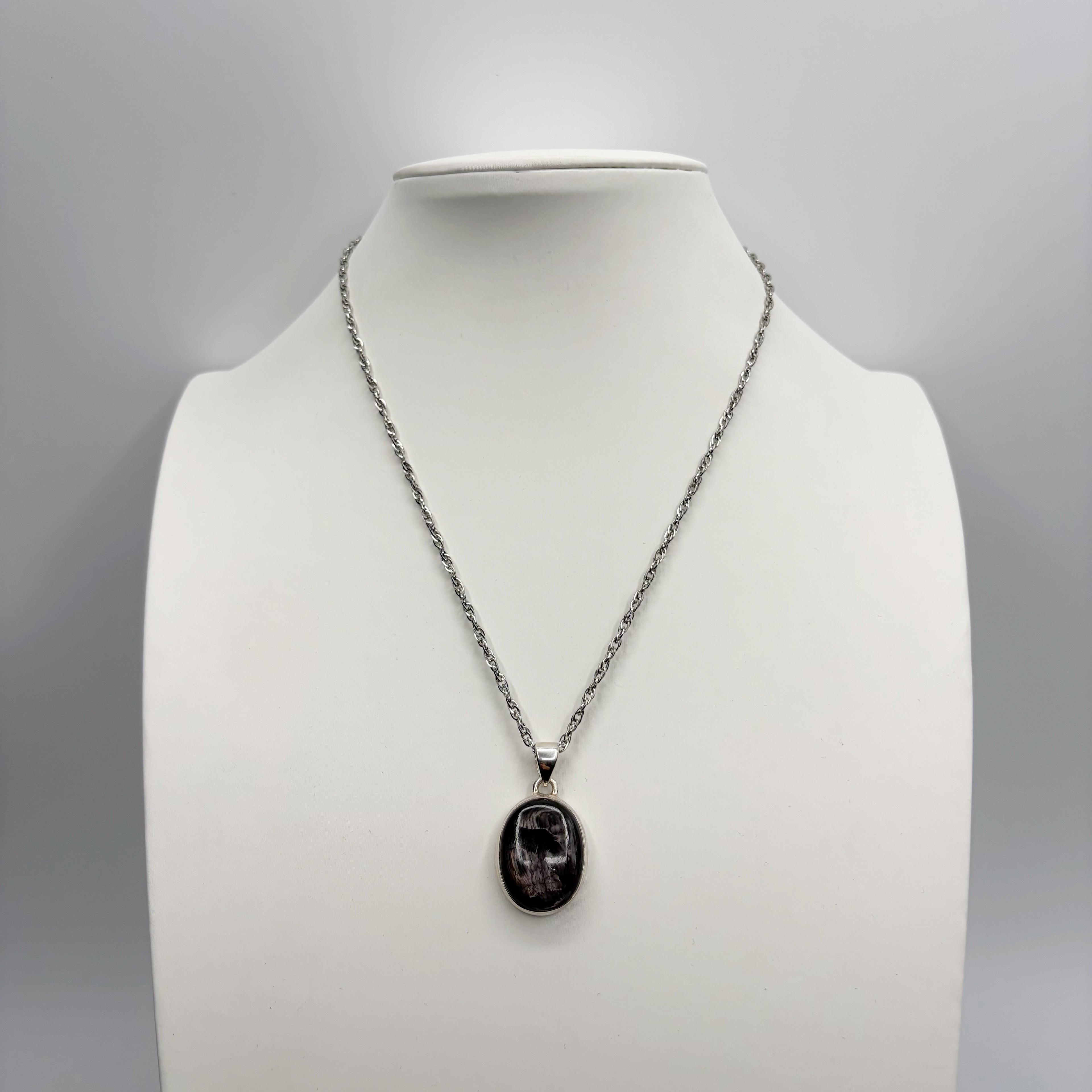 Ciondolo Iperstene Argento 925 - Ovale