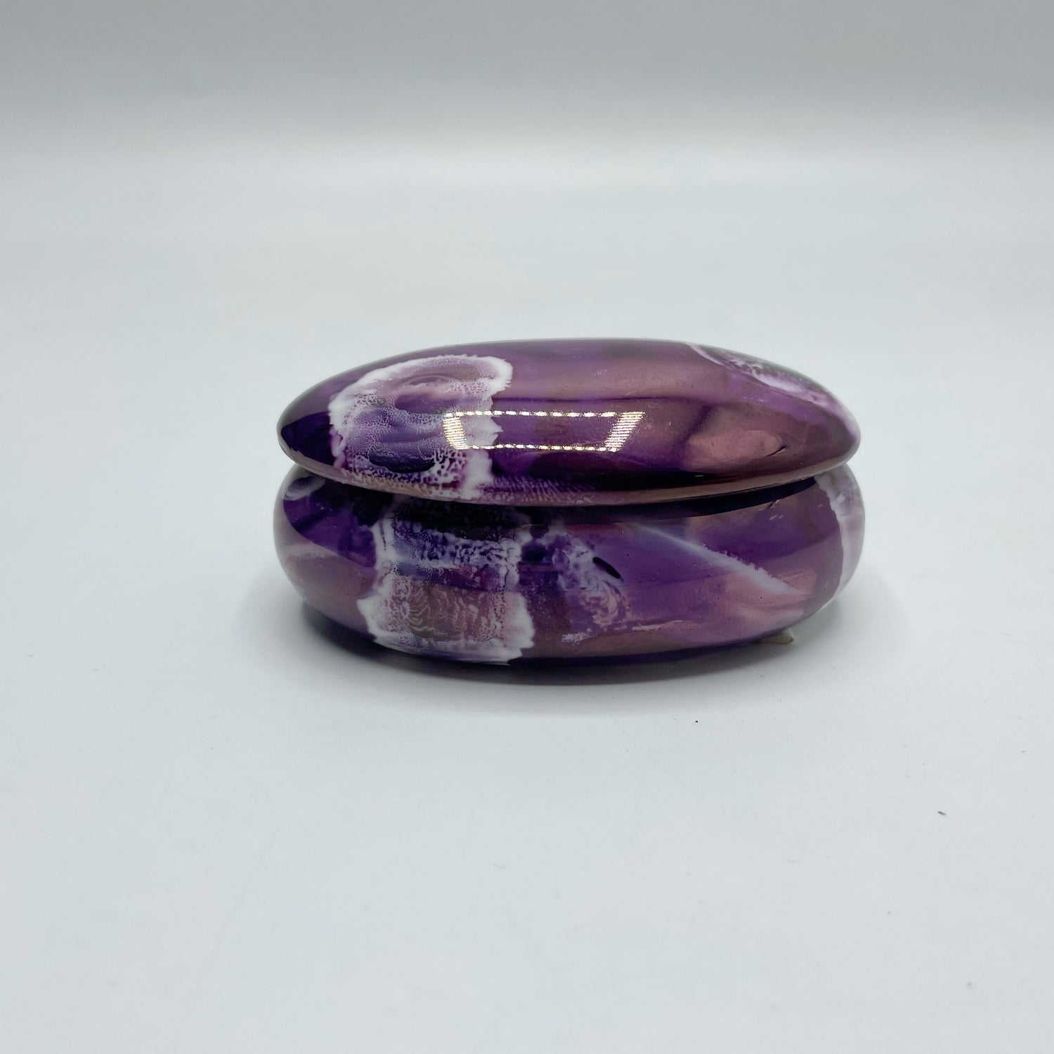 Portagioie Mignon, porcellana dipinta a mano - Viola