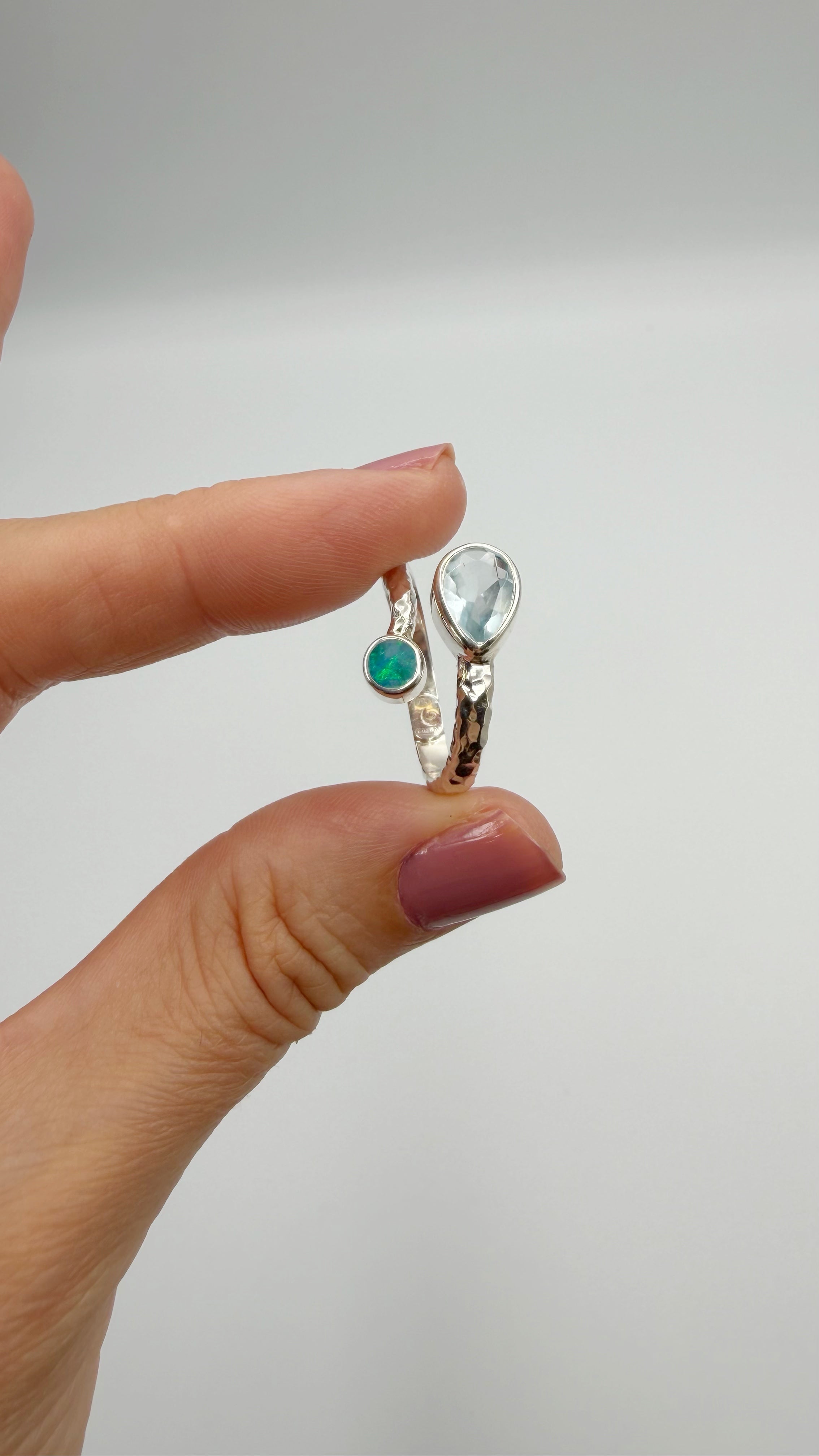 Anello Topazio e Opale Australiano - Argento 925