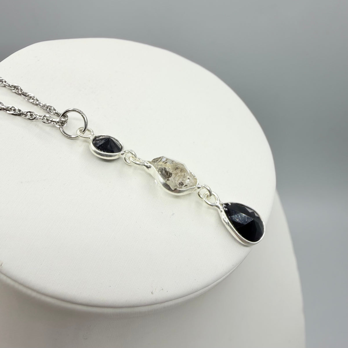 Ciondolo Tormalina, Diamante Herkimer, Ossidiana