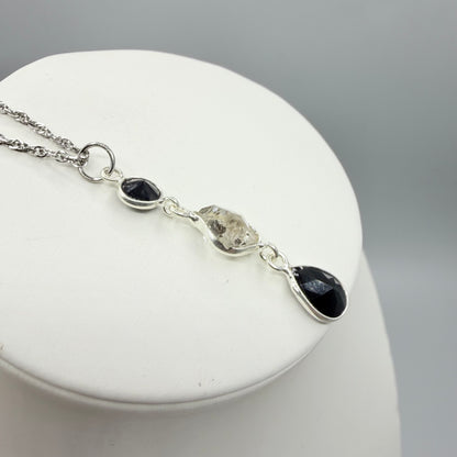 Ciondolo Tormalina, Diamante Herkimer, Ossidiana