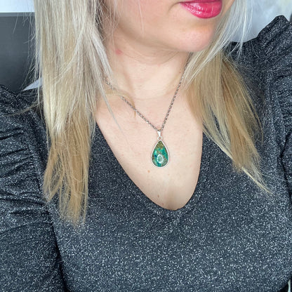 Ciondolo Malachite e Azzurrite - Argento 925